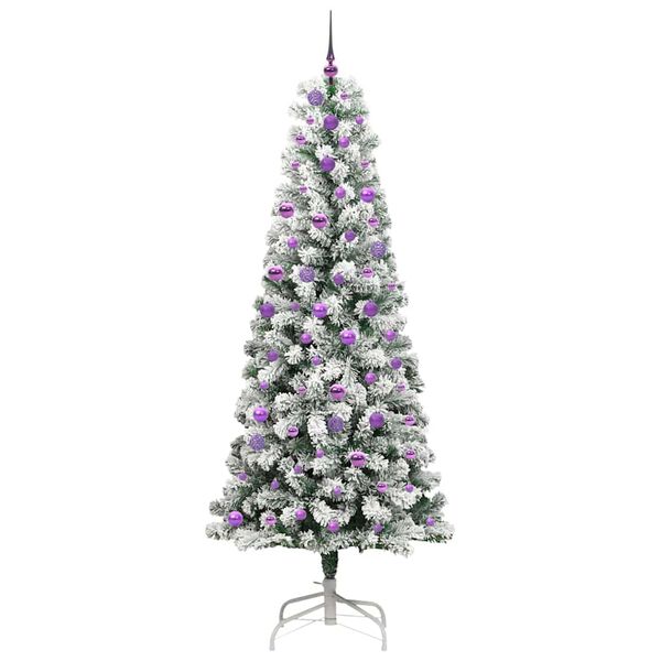 vidaXL K&uuml;nstlicher klappbarer Weihnachtsbaum Gr&uuml;n und Wei&szlig; 240 cm