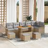 vidaXL Gartensofa-set mit Kissen 10 pcs Beige Poly-Rattan