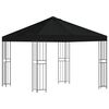 vidaXL Pavillon 3 x 3 m Schwarz Polyester und Stahl 190 gsm