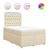 vidaXL Boxspringbett mit Matratze Creme 120x190 cm Stoff