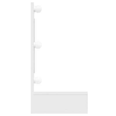 vidaXL Spiegelschrank mit LED Hochglanz-Weiß 90x31,5x62 cm