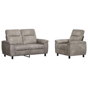 vidaXL Sofa-Set 2 pcs Hellgrau Kunstwildleder