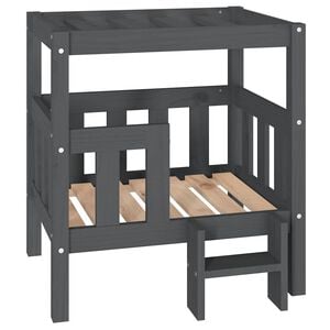 vidaXL Hundebett Grau 65,5x50,5x70 cm Massivholz Kiefer