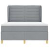 vidaXL Boxspringbett mit Matratze Dunkelgrau 90x190 cm Hellgrau Stoff