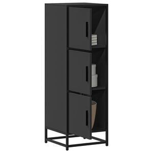vidaXL Highboard Schwarz 35,5x35x106,5 cm Holzwerkstoff und Metall
