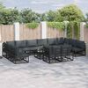 vidaXL Gartensofa-set mit Kissen 13 pcs Schwarz Aluminium