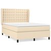 vidaXL Boxspringbett mit Matratze Creme 140x190 cm Stoff