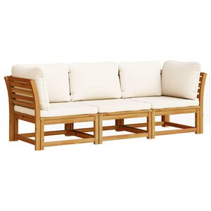 vidaXL 3-tlg. Garten-Lounge-Set mit Kissen Massivholz Akazie