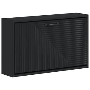 vidaXL Wandmontierter Schuhschrank HAARLEM 71 x 17 x 43 cm Schwarz