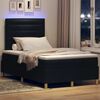 vidaXL LED Boxspringbett mit Matratze Schwarz 120 x 190 cm Stoff