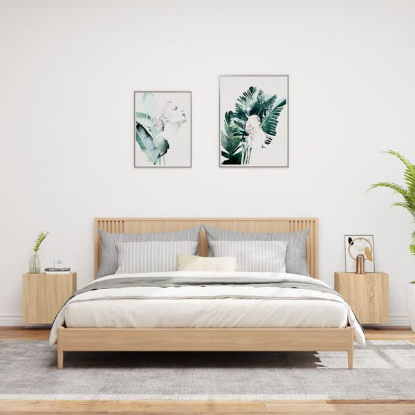 vidaXL TV-Wandschränke 2 Stk. Sonoma-Eiche 40,5x30x40 cm Holzwerkstoff