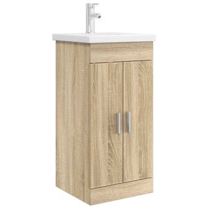 vidaXL Badezimmerschrank mit Waschbecken Sonoma-Eiche