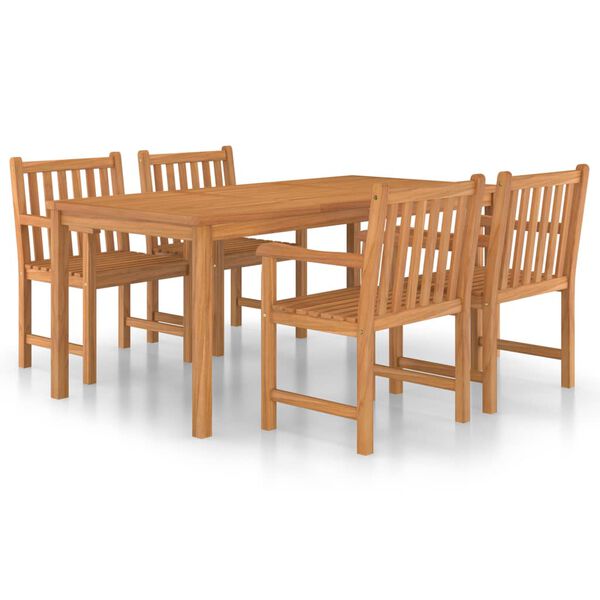 vidaXL 5-teiliges Garten-Ess-Set 180 x 90 cm Massivholz Teak