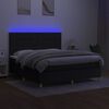 vidaXL Boxspringbett mit Matratze & LED Schwarz 160x200 cm Stoff