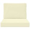 vidaXL Sofakissen f&uuml;r drau&szlig;en 2 pcs Creme Polyester