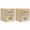 vidaXL Wandmontierter Nachttisch 2 stk. Sonoma-Eiche 34,5 x 33 x 40 cm