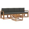 vidaXL Outdoor-Sofagarnitur mit Kissen 5 pcs Natur und Anthrazit