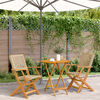 vidaXL 3-tlg. Bistro-Set Beige Poly Rattan und Massivholz