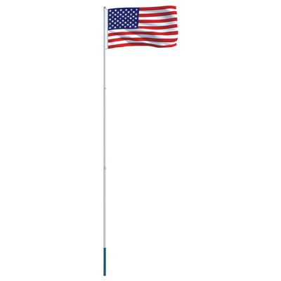 vidaXL Flagge der Vereinigten Staaten und Mast Aluminium 4 m