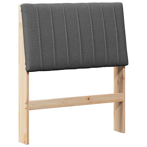 vidaXL Gepolstertes Kopfteil Dunkelgrau 80 cm Massives Kiefernholz