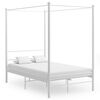 vidaXL Himmelbett Weiß Metall 120x200 cm