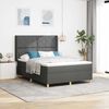 vidaXL Boxspringbett mit Matratze Dunkelgrau 160 x 200 cm Stoff