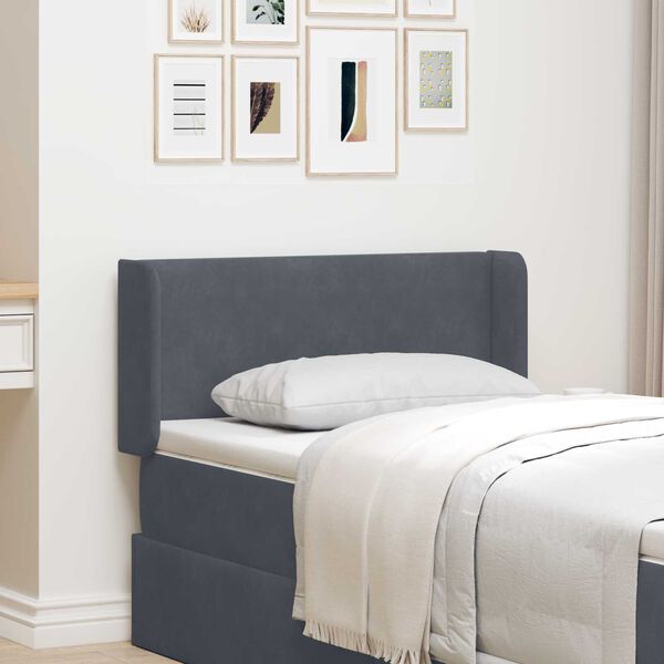 vidaXL Kopfteil Ohr Grau 40,5 x 40,5 x 4 cm Samt