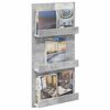 vidaXL Magazinregal Beton Grau 51 x 11 x 102 cm Holzwerkstoff