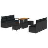 vidaXL Garten-Sofa-Set 9 stk. Schwarz Poly Rattan