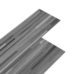 vidaXL Selbstklebende PVC-Bodenplanken Gestreiftes Grau 30,5 x 61 cm