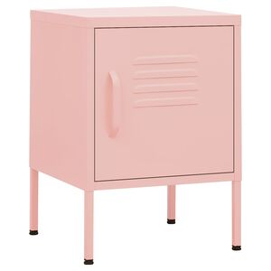 vidaXL Nachttisch Rosa 35x35x51 cm Stahl
