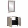 vidaXL Badezimmerschrank-Set Wandmontiert 2 pcs Grau Massivholz Mango