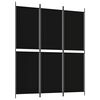 vidaXL 3-tlg. Paravent Schwarz 150x180 cm Stoff
