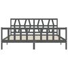 vidaXL Massivholzbett mit Kopfteil Grau 200x200 cm