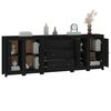 vidaXL Sideboard Schwarz 230x35x80 cm Massivholz Kiefer