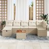 vidaXL Garten-Sofa-Set mit Kissen mit Speicher 8 pcs Beige Poly Rattan