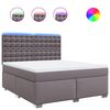 vidaXL Boxspringbett mit Matratze Grau 180x200 cm Kunstleder
