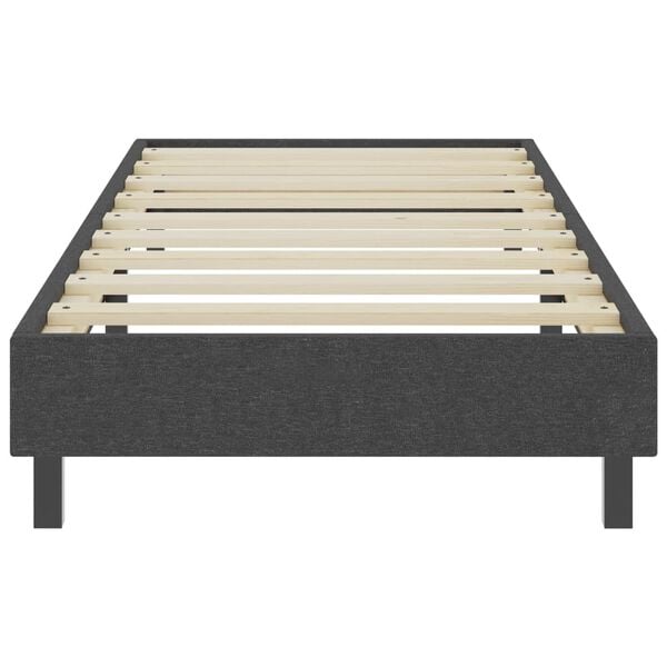 vidaXL Boxspringbett Dunkelgrau Stoff 90x200 cm