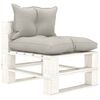 vidaXL 4-tlg. Garten-Lounge-Set Paletten mit Taupe-Kissen Holz