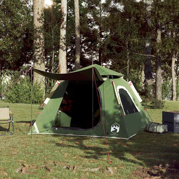 vidaXL Kuppel-Campingzelt 4 Personen Grün Quick Release