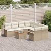 vidaXL Garten-Sofa-Set mit Kissen mit Speicher 9 pcs Beige und Creme