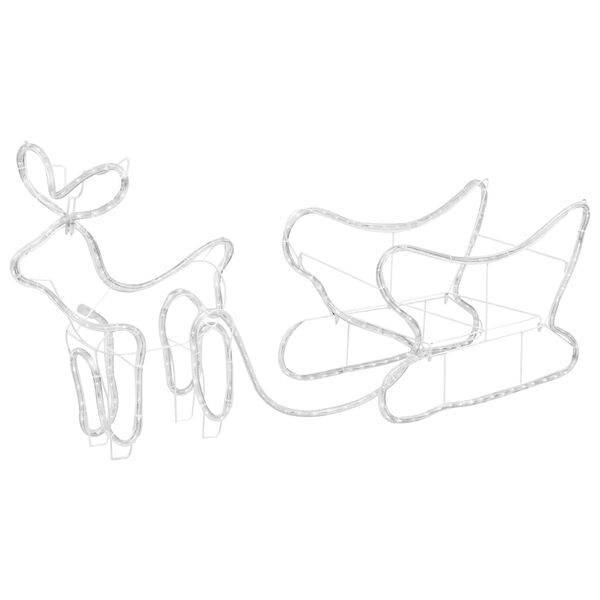 vidaXL Weihnachtsdekoration Rentiere und Schlitten Outdoor 252 LEDs