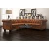 vidaXL Chesterfield-Ecksofa 5-Sitzer Kunstleder Braun