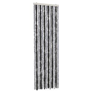 vidaXL Fliegenvorhang Grau und Schwarz 56x185 cm Chenille