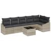 vidaXL Gartensofa-set mit Kissen 7 pcs Hellgrau Poly-Rattan