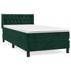 vidaXL Boxspringbett mit Matratze Dunkelgr&uuml;n 90x200 cm Samt