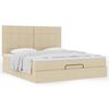 vidaXL Ottoman-Bett mit Matratze Creme 160x200 cm Stoff