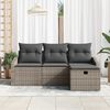 vidaXL Sofa Set mit Kissen 4 pcs Poly-Rattan