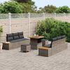 vidaXL Gartensofa-set mit Kissen mit Speicher 9 pcs Grau Poly Rattan