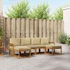 vidaXL Outdoor-Sofagarnitur 6 pcs Natur und Beige Holzwerkstoff